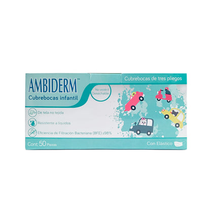CUBREBOCAS INFANTIL VERDE CON CARRITOS
