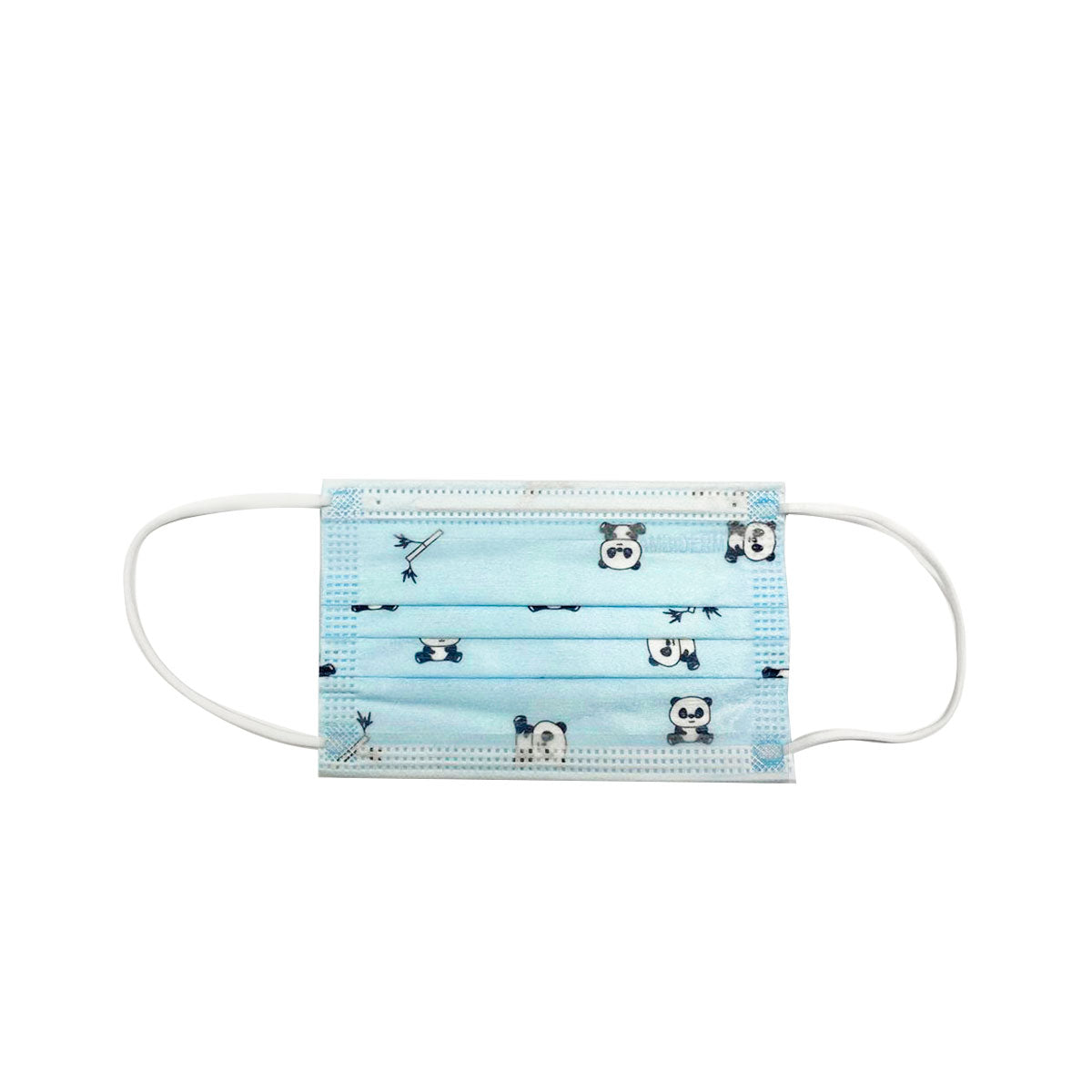 CUBREBOCAS INFANTIL AZUL CON PANDAS