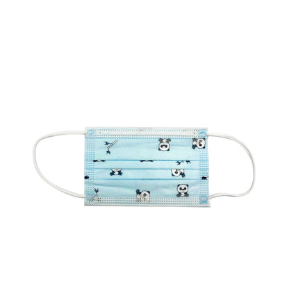 CUBREBOCAS INFANTIL AZUL CON PANDAS