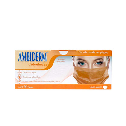 CUBREBOCAS ADULTO PLISADO NARANJA