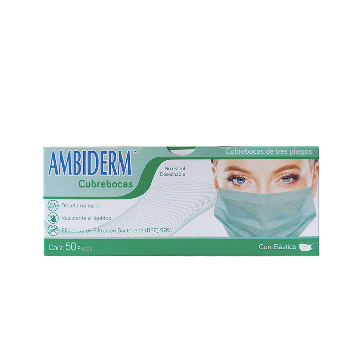 CUBREBOCAS ADULTO PLISADO VERDE