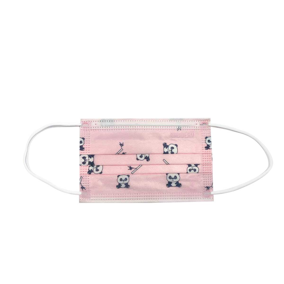 CUBREBOCAS INFANTIL ROSA CON PANDAS